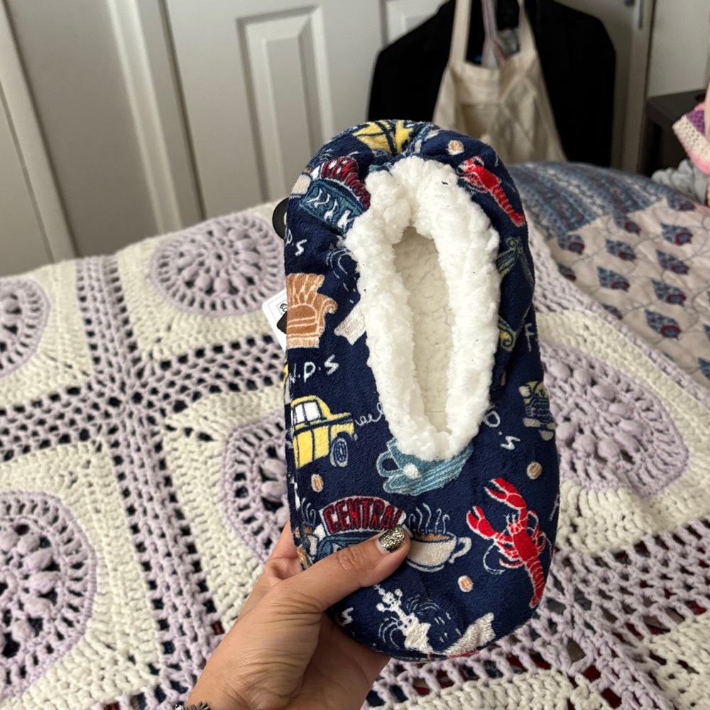 FRIENDS Navy Slippers with Playful Design